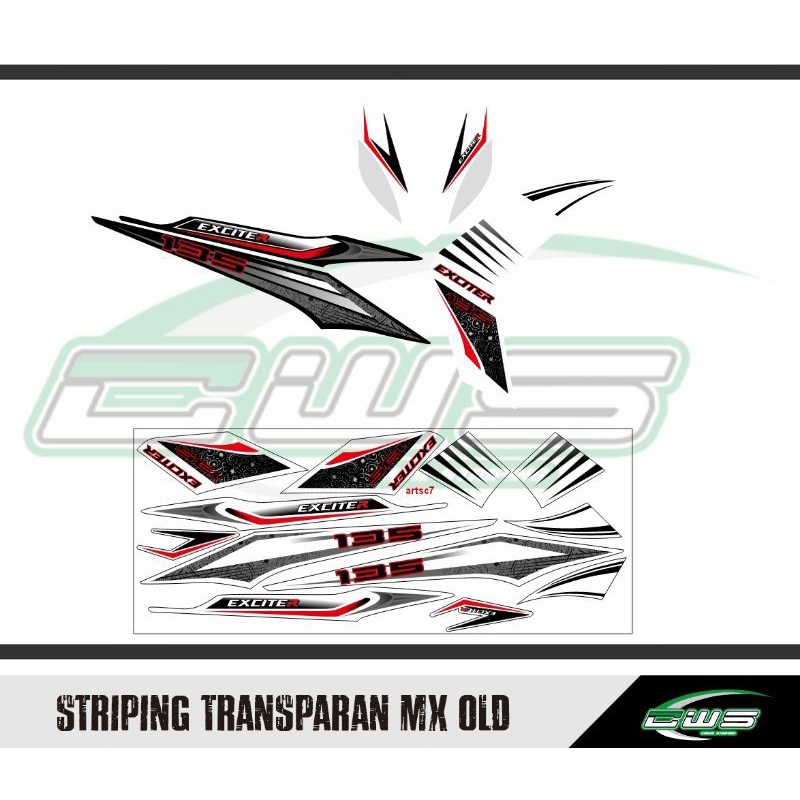STRIPING TRANSPARAN MX OLD 135 EXCITER CUSTOM LIST MX OLD