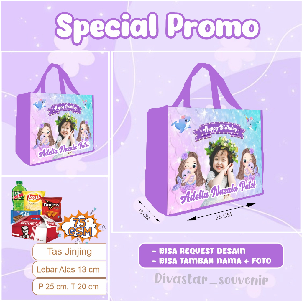 

Tas ultah/ Tas Ulang Tahun Anak/ Tas Ultah Murah/ Tas ulang Tahun Custom/ Tas ultah Promo/ Godybag Murah/Tas Souvenir Ulang Tahun Anak/ Ukuran Landskap /Goodiebag Gratis Design Termurah