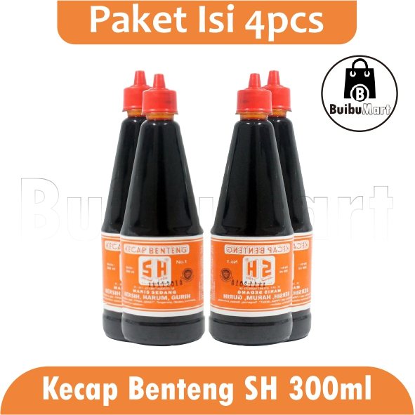 

4 PCS - Kecap Manis SH Benteng Kemasan Botol 300ml