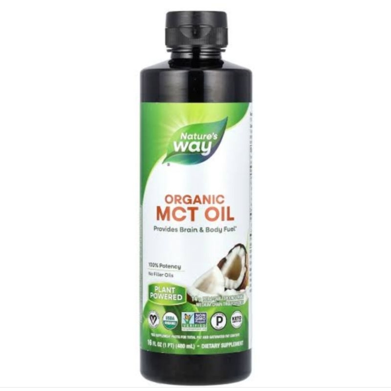 

Nature's Way Organic MCT Oil 480ml Minyak MCT Organik Natures way Provides Brain & Body Fuel