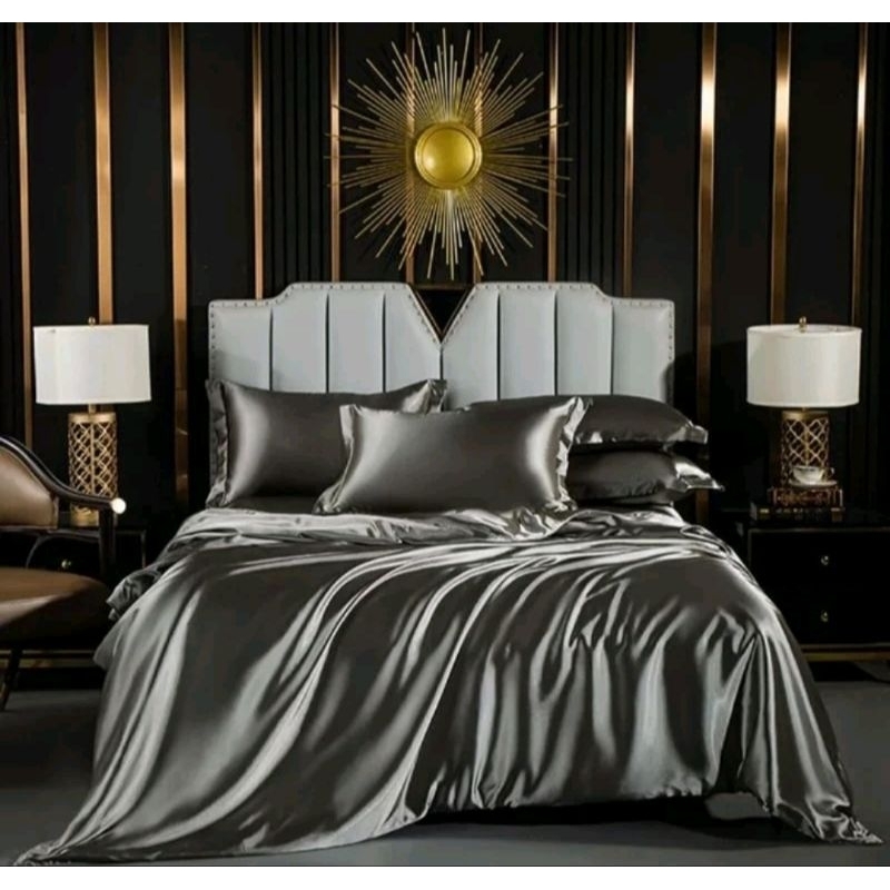 Bedcover Set Sprei Satin Velvet/Bedcover Satin/Sprei Satin UK 200x200 Super King Size/Sprei Anti Ges
