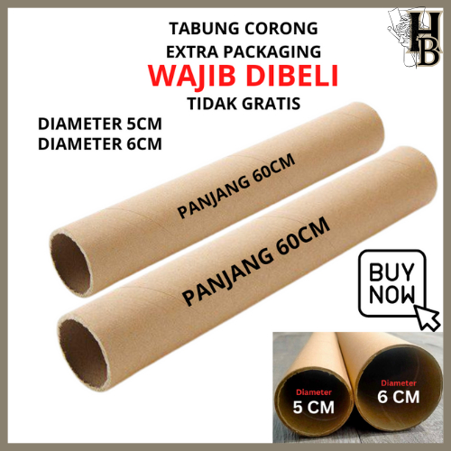

Tabung Corong kardus EXTRA PACKAGING TEBAL / KARDUS untuk packing kertas dan bunga Selongsong KB51