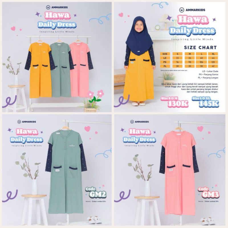 HAWA DAILY DRESS / GAMIS ANAK KREMO KIDS