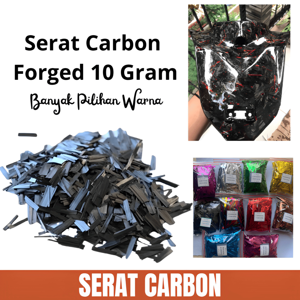 Serat Carbon Forged Choped isi 10 Gram - Premium Serat Karbon Forged 10g