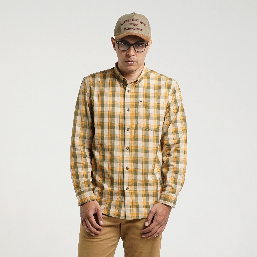 Kemeja Original MGEE - Kemeja Kerja Lengan Panjang Original MGEE Texas CKKR 030 Yellow