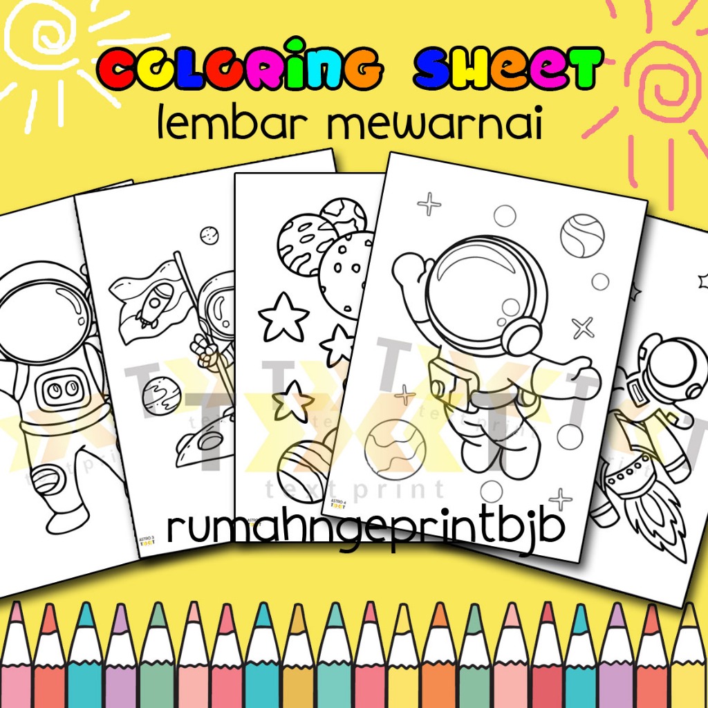 

Kertas Gambar Mewarnai A4 TEMA ASTRONOT - (Coloring Sheet) Anak usia PAUD TK SD