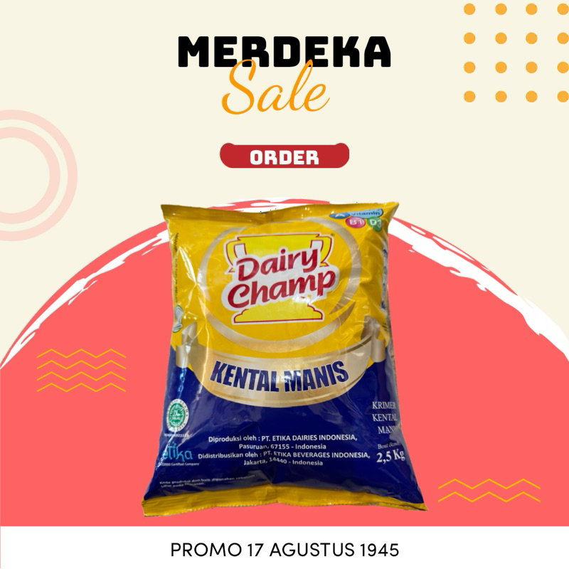 

Susu krimer kental manis dairy champ bantal 2,5 kg