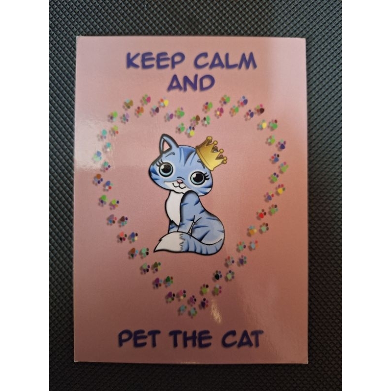 

kartu pos keep calm/ keep calm and pet the cat postcard