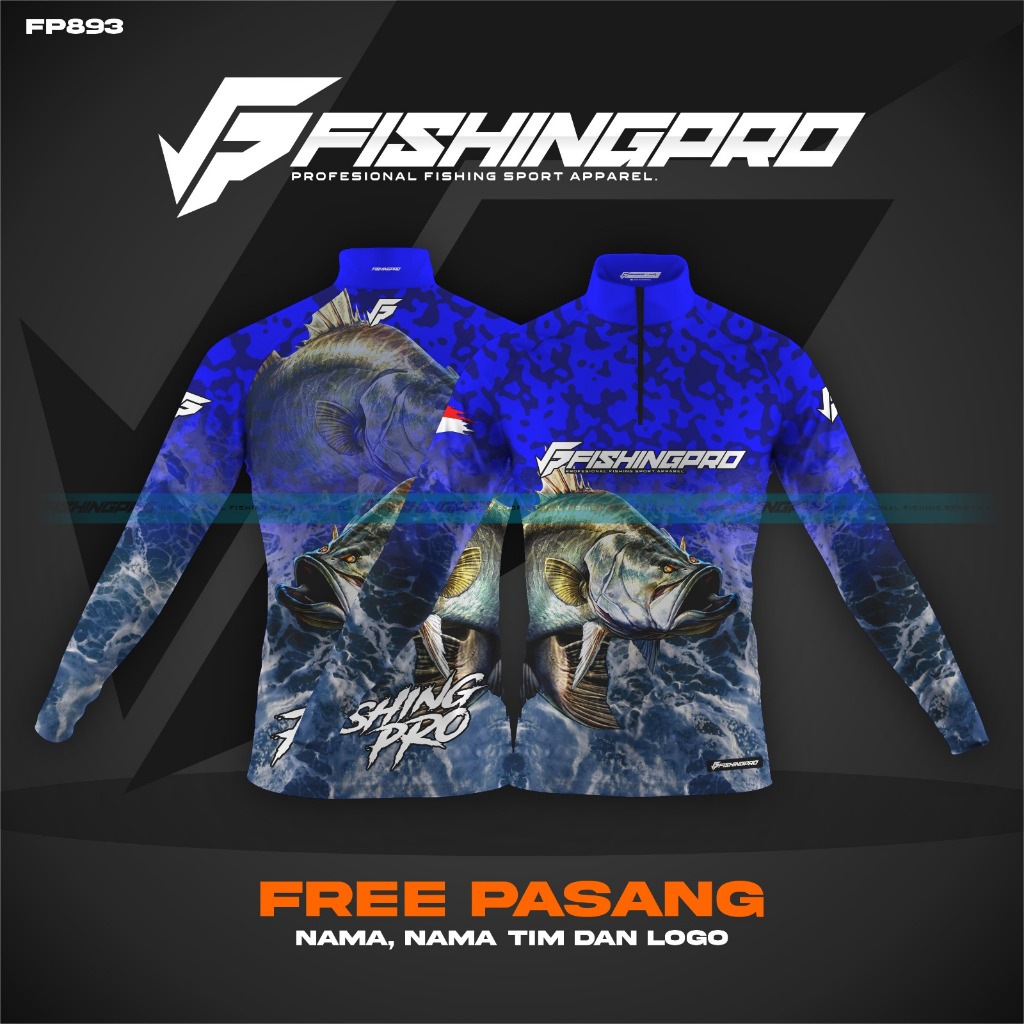 Jersey baju Mancing BARRAMUNDI/KAKAP/MUARA FishingPro Part 123 | Bahan anti UV
