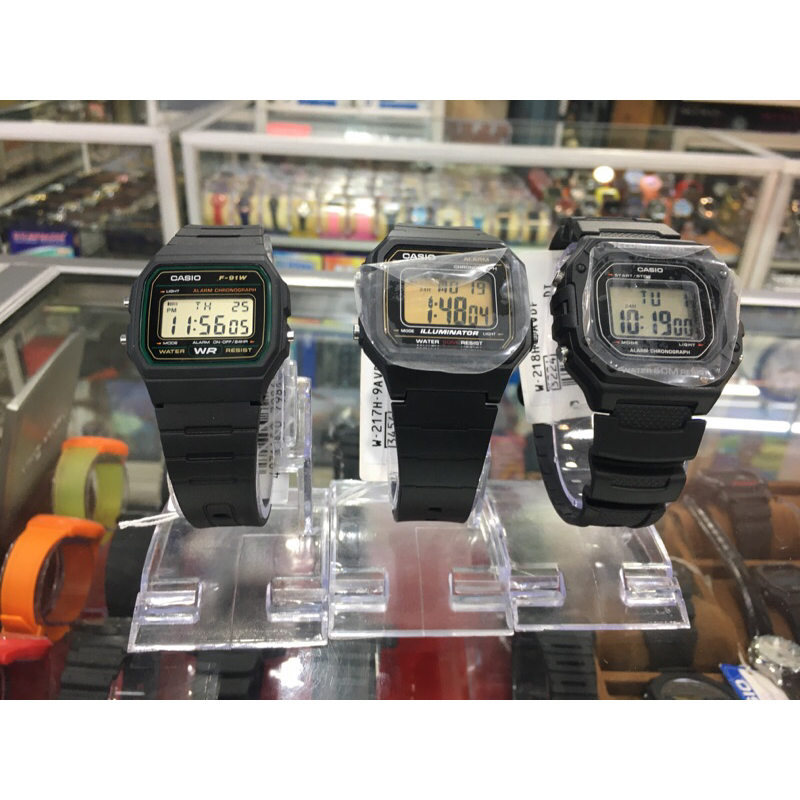 jam casio digital kotak kecil original f-91w w-218H w-217H W-219