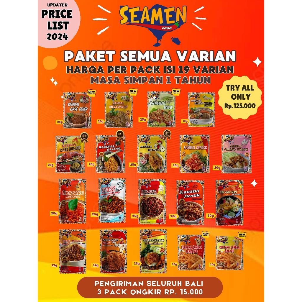 

SEAMEN FOOD - PAKET SEMUA VARIAN (19 VARIAN)