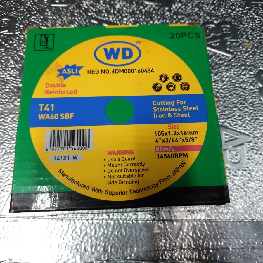 WD T41 WA60 SBF CUTTING WHEEL 4INCH
