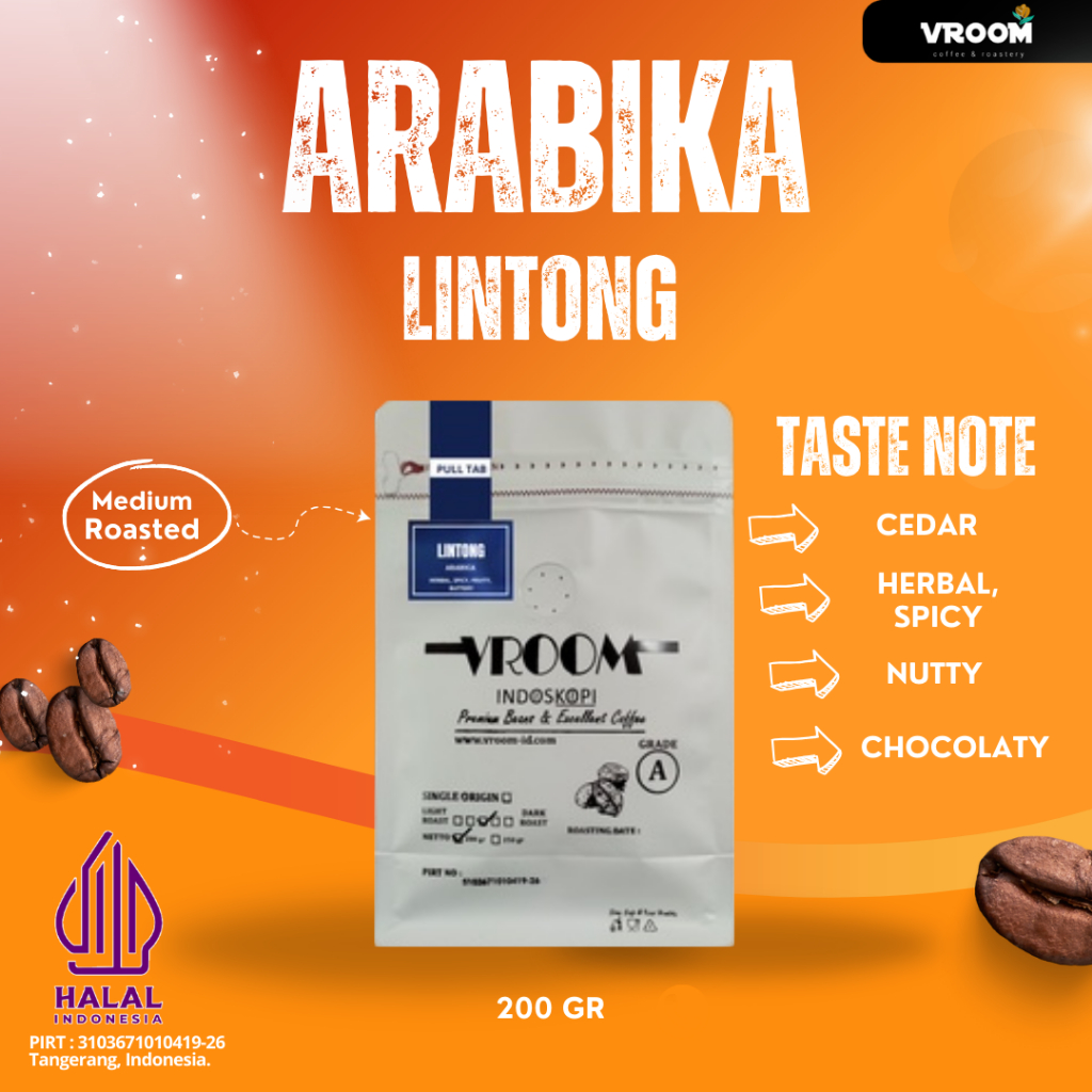 

Biji Kopi Bubuk Arabika Lintong Sumatera 200g Roasted bean Bubuk