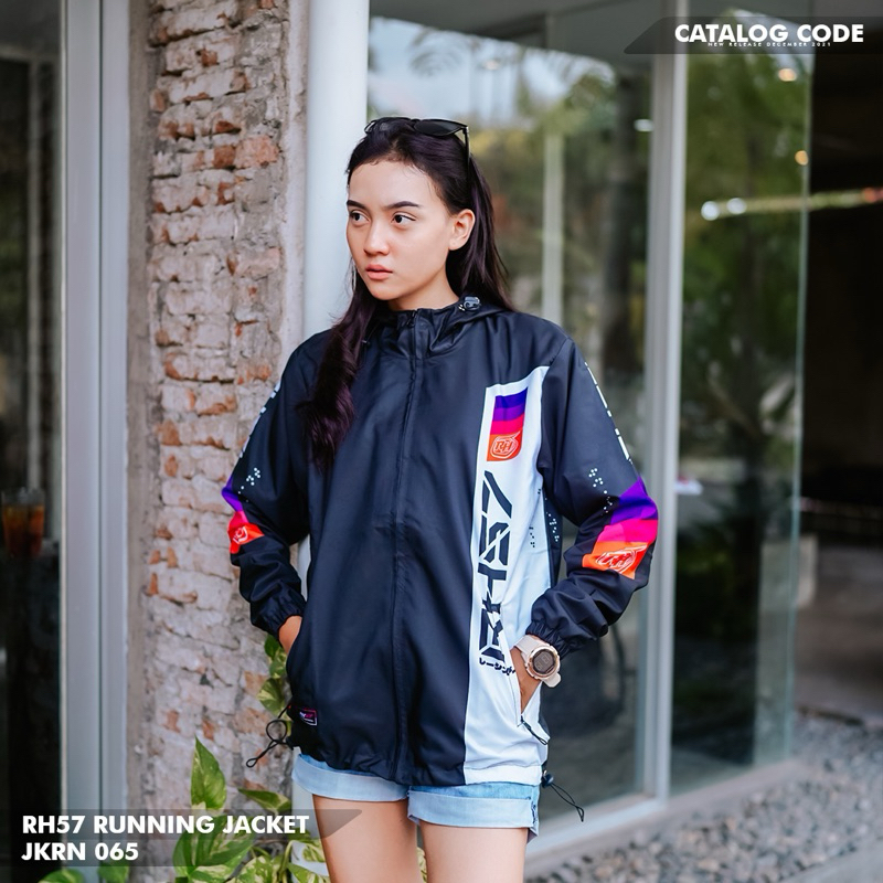 RH57 JAKET RUNNING JKRN 065|| JAKET PRIA / JAKET WANITA - HITAM