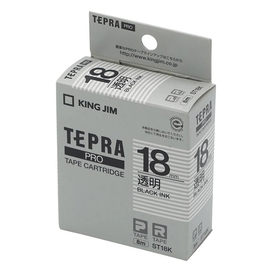 

King Jim ST18K Tepra Label Printer Cartridge (For Tepra PRO) 18mm, Clear