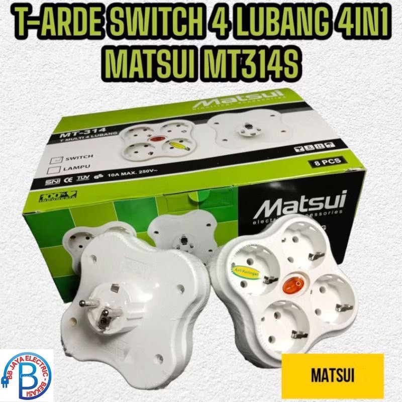 STEKER T-ARDE SWITCH 4 LUBANG 4in1 MATSUI MT314S