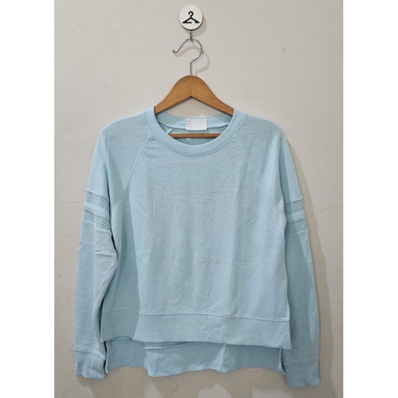 Sweater biru Tangan Panjang Kaus Preloved