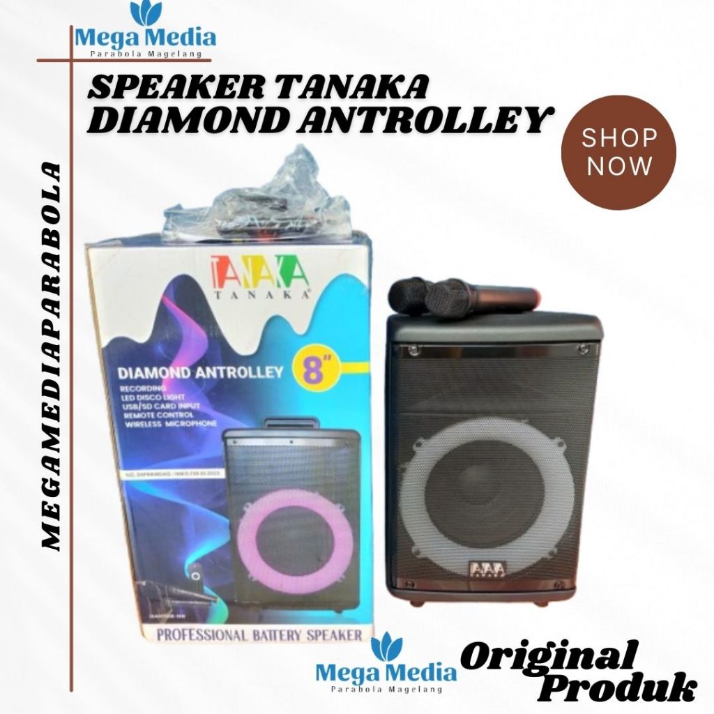 SPEAKER TANAKA DIAMOND ANTROLLEY 8 NEW SPEAKER AKTIF PORTABLE 8 INCH