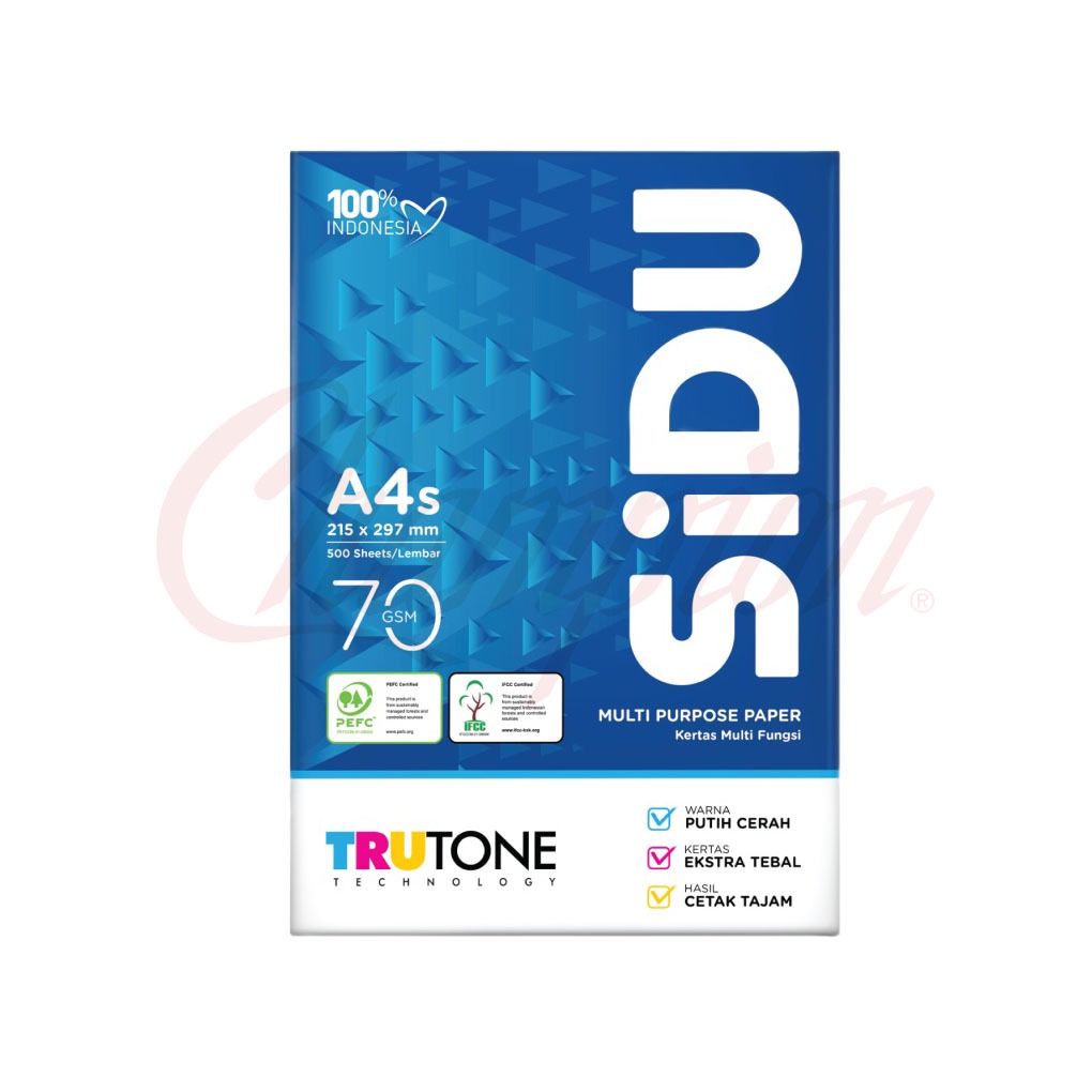 

SIDU A4s - Kertas Fotocopy&Print 70 gsm (21.5x29.7cm) 1rim