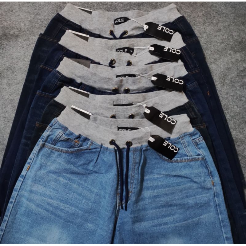 Celana jeans pendek Pinggang karet Cole Original termurah