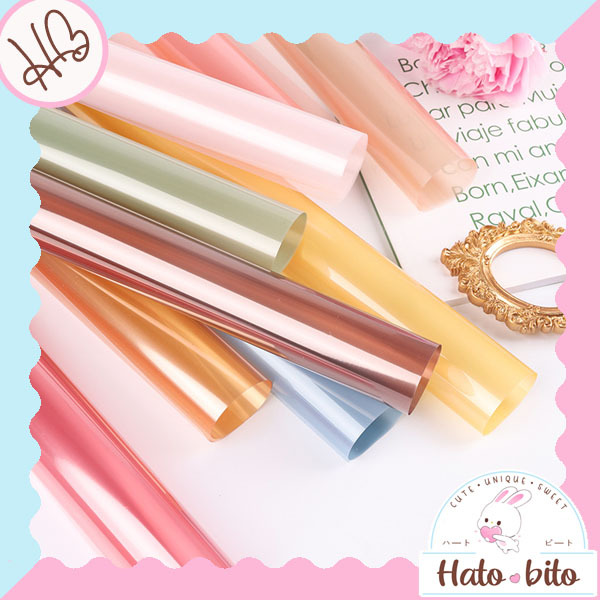 

Crystal candy cellophane transparent flower bouquet wrapping paper kertas bungkus buket bunga transparan warna HB1671