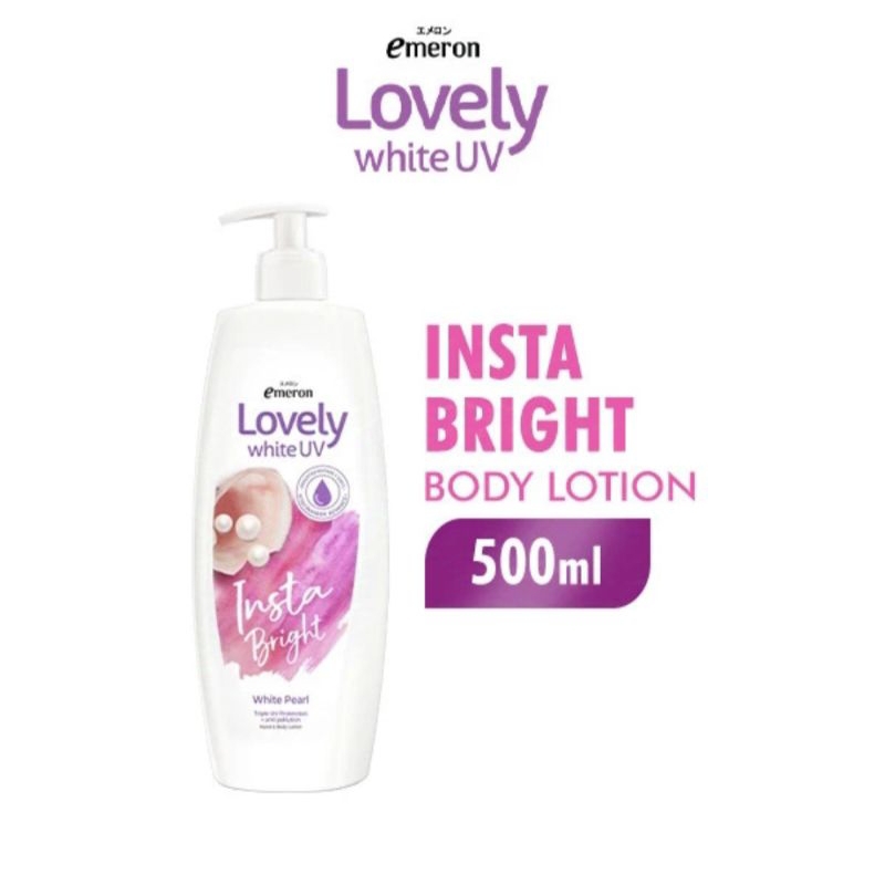 HARGA PROMO HANDBODY  LOVELY WHITE UV MOISTURE&BRIGHT 100X VITAMIN C. kemasan botol besar 500ml