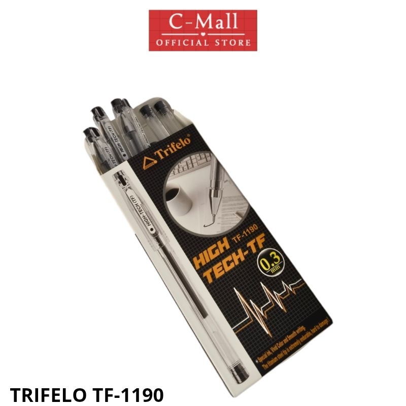 

C-Mall Bolpen hitech trifelo 0.3 Ballpoint hitech 0,3 pulpen 0,3 1 lusin 1si 12 pcs TF-1190