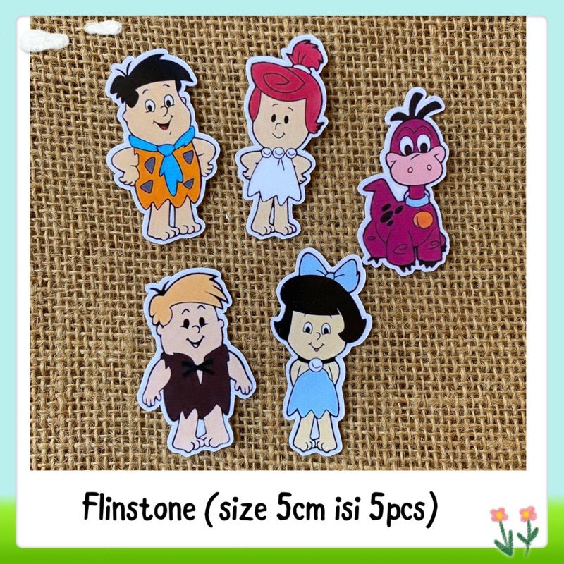 

5pcs sticker tempelan glossy flinstone