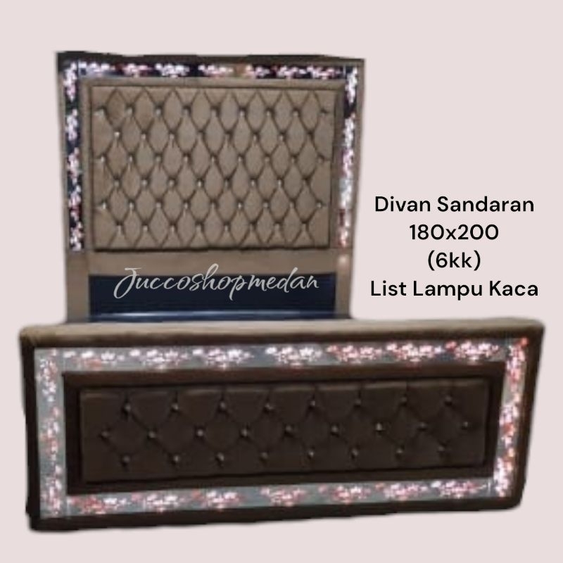 [ Jucco ] Divan Sandaran Kaca Lampu - Dipan Sandaran Lampu 180x200 - Kaki dan Sandaran set Tempahan 