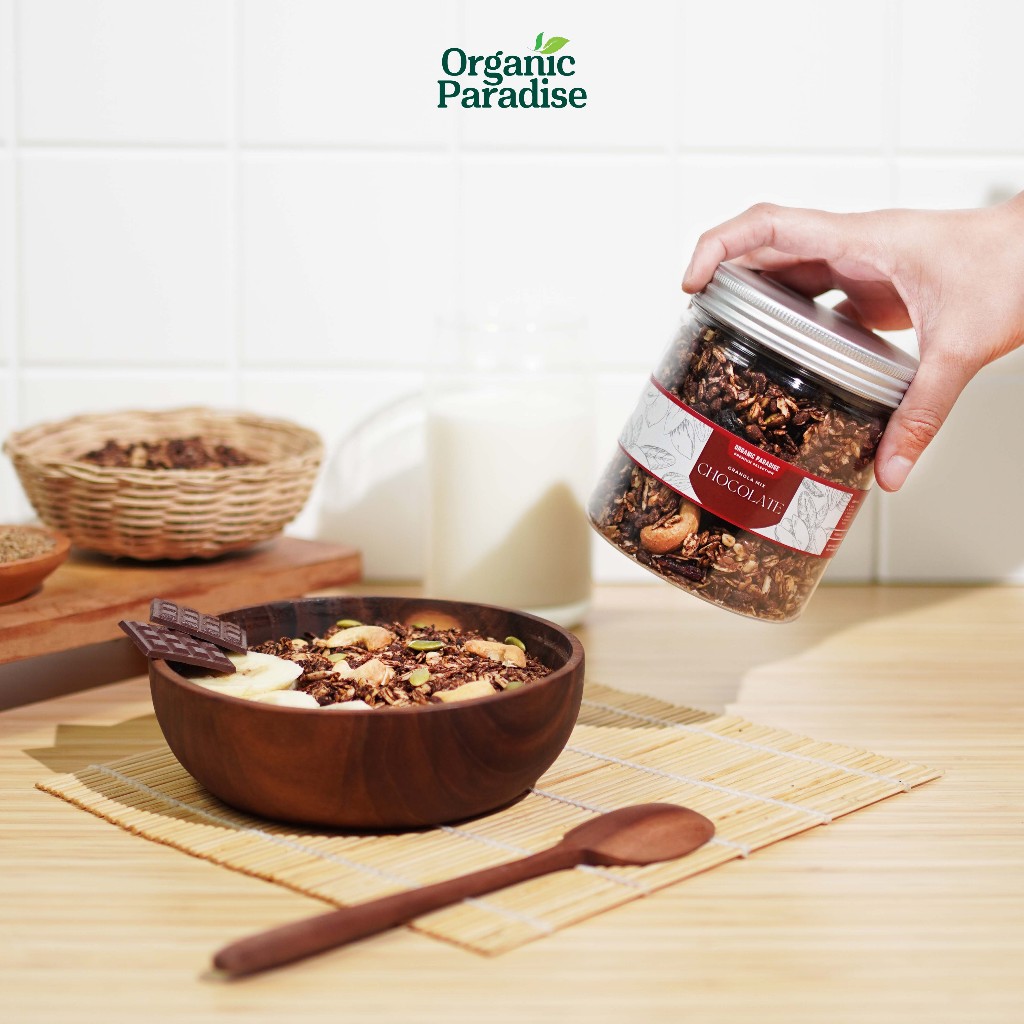 

Granola Dark Chocolate Special Kemasan Toples Organic Paradise
