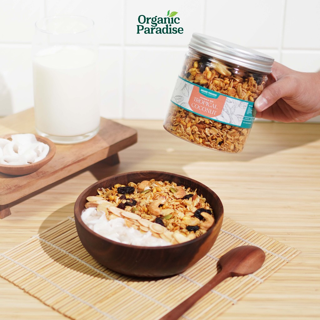 

Granola Tropical Coconut Special / Granola Kelapa kemasan Toples Organic Paradise