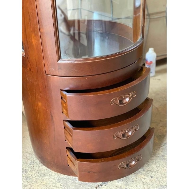 Almari Hias Botol Jati / lemari hias botol kaca