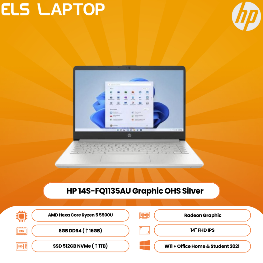 HP 14S-FQ1135AU Graphic OHS Silver