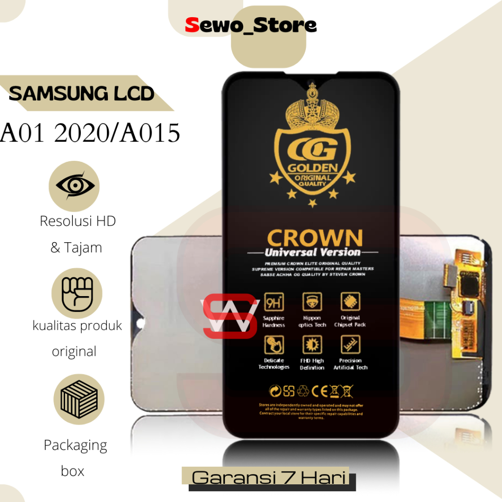 LCD TOUCHSCREEN SAMSUNG A01 / A01 BIG / A015 / A015F CONNECTOR BIG ORIGINAL BIG GLASS FULLSET COMPLE