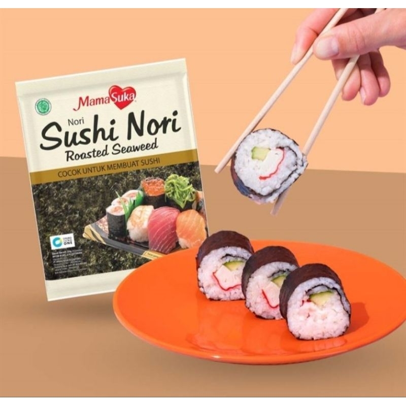 

Mama Suka Sushi Nori / Nori Lembaran untuk Sushi | Isi 10 Lembar