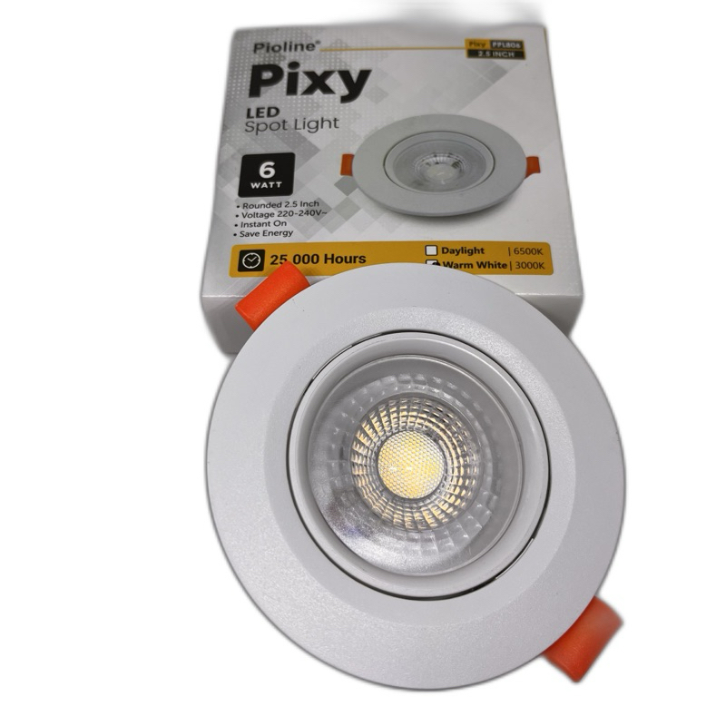 Downlight LED Spotlight 6 Watt Sorot Putih 6500K Pioline Pixy Downlight COB Spot