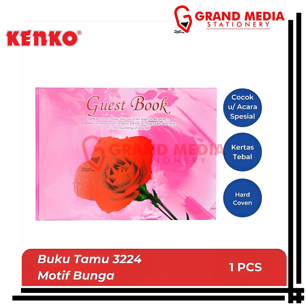 

[GRAND MEDIA] BUKU TAMU KENKO MOTIF BUNGA BT-3224