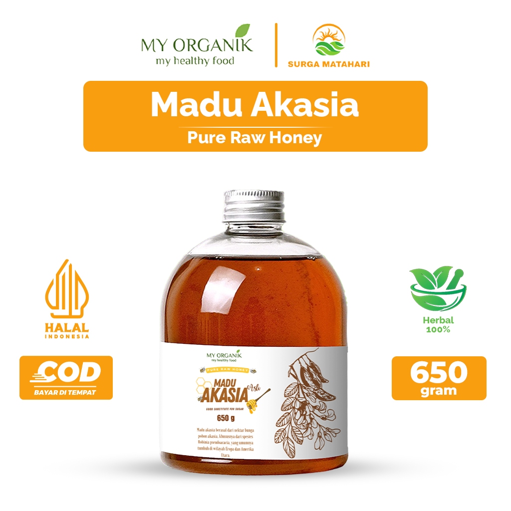 

My Organik Pure Raw Honey Original Madu Akasia Murni Asli Premium Pure 100% Tanpa Campuran