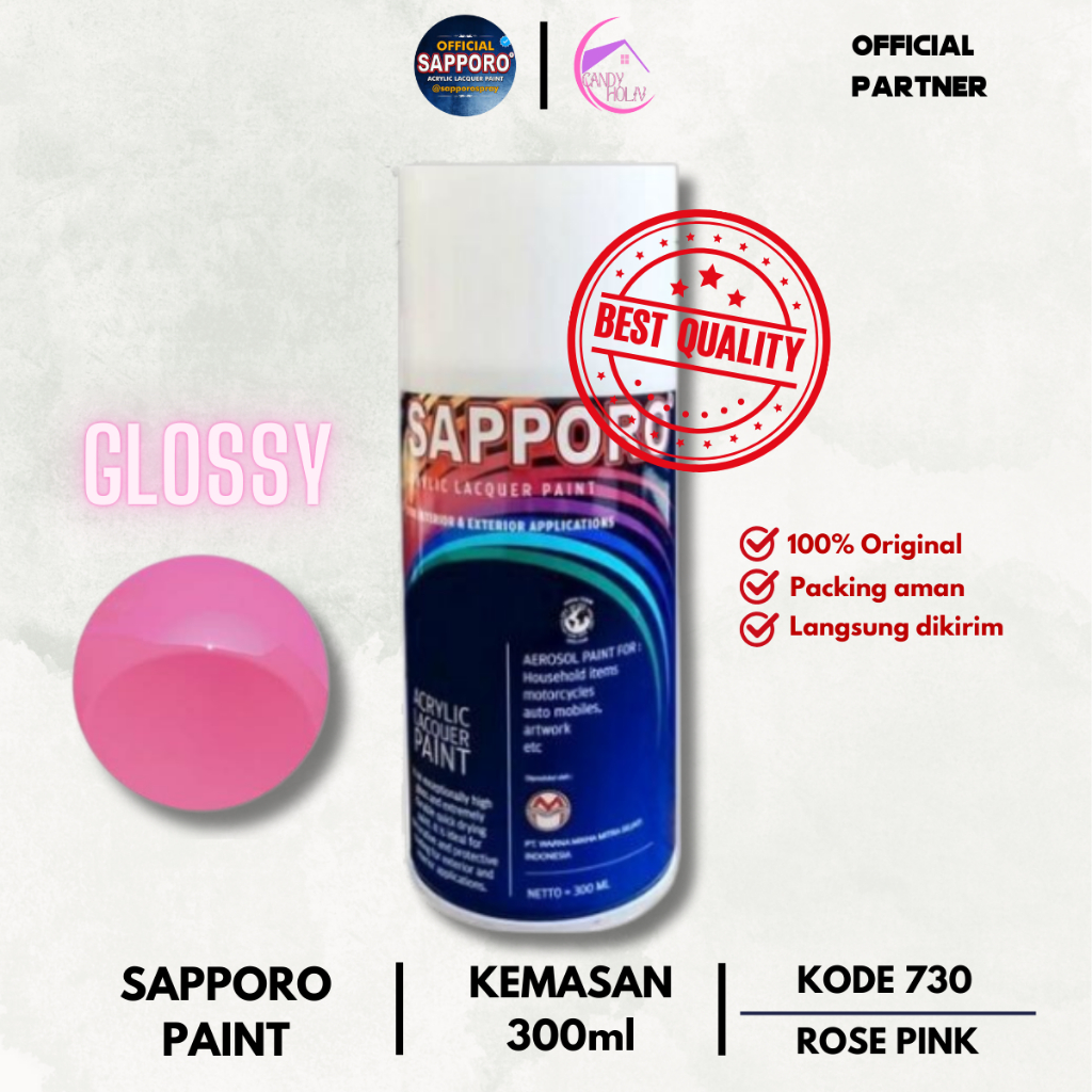 

730 ROSE PINK SAPPORO STANDAR 300ml Cat Semprot Pylok Pilok Pylox