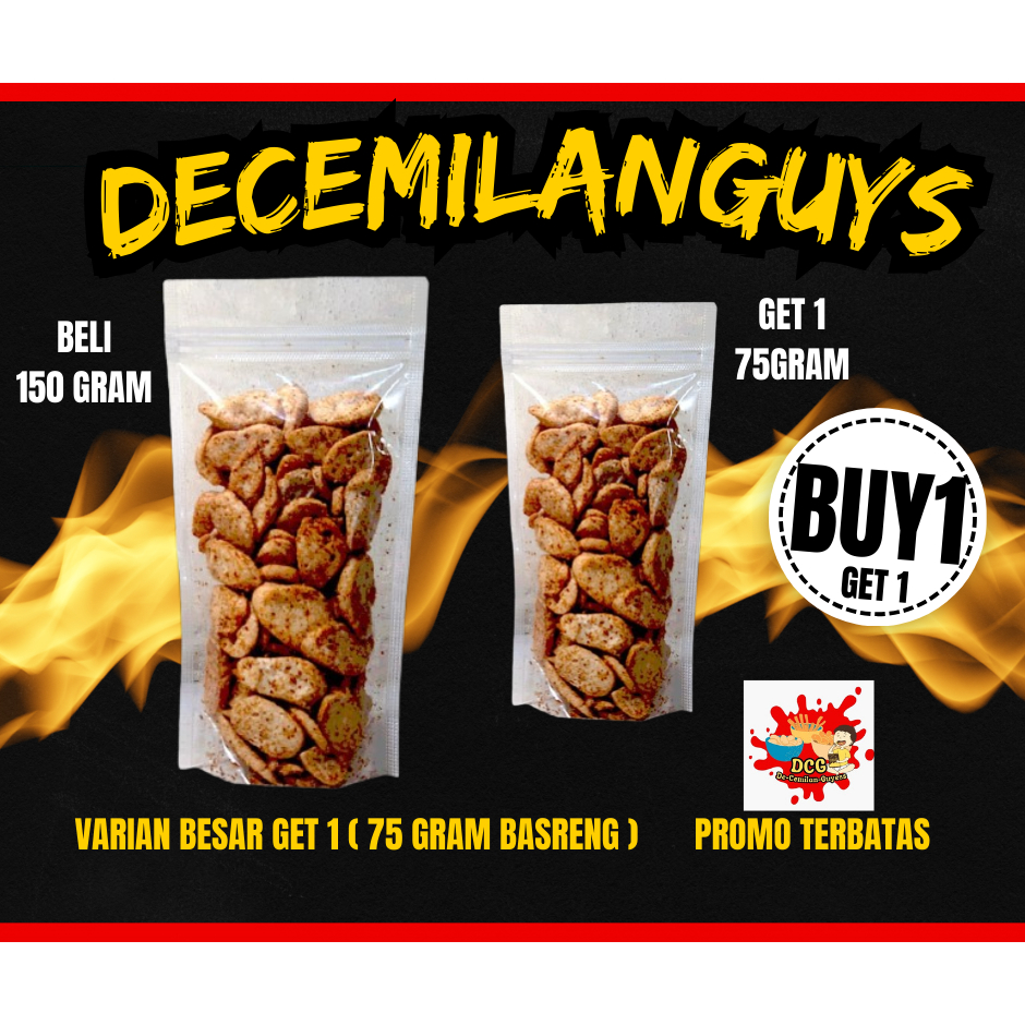 

(BUY 1 GET 1) BASRENG PEDAS / BALADO /ORI /CEMILAN PEDAS / OTAK OTAK CRISPY / SNACK GURIH KUALITAS PREMIUM 150 GRAM