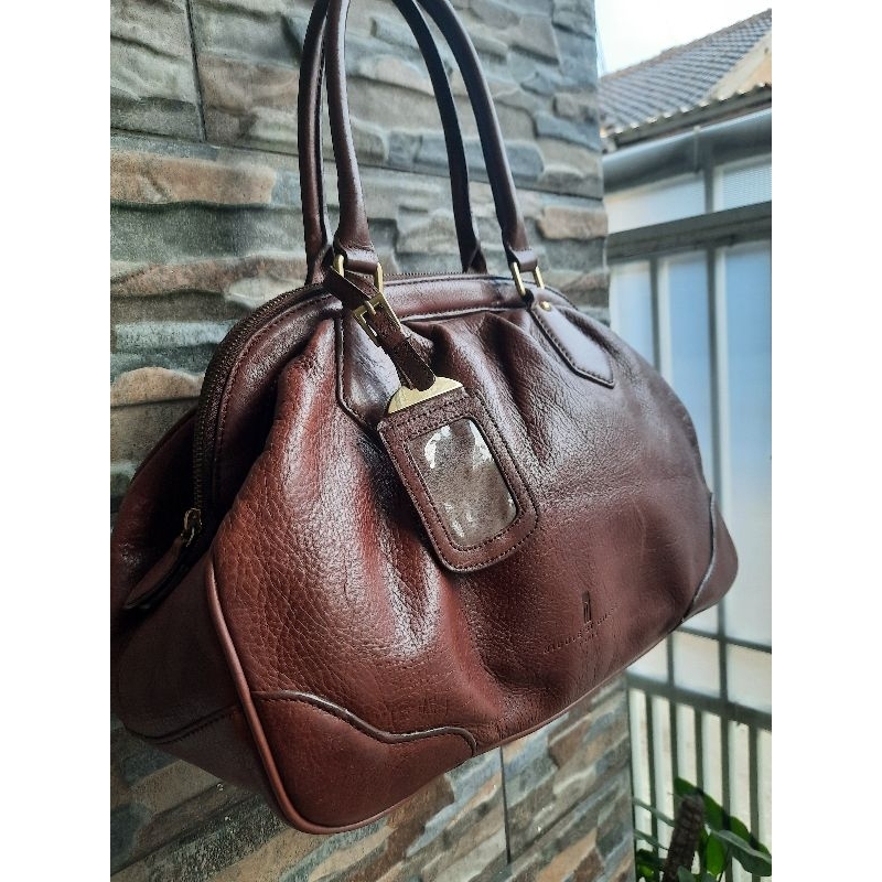 Tenteng Maroon NICOLE ST GILLES - TAS PRELOVED BRANDED ORIGINAL