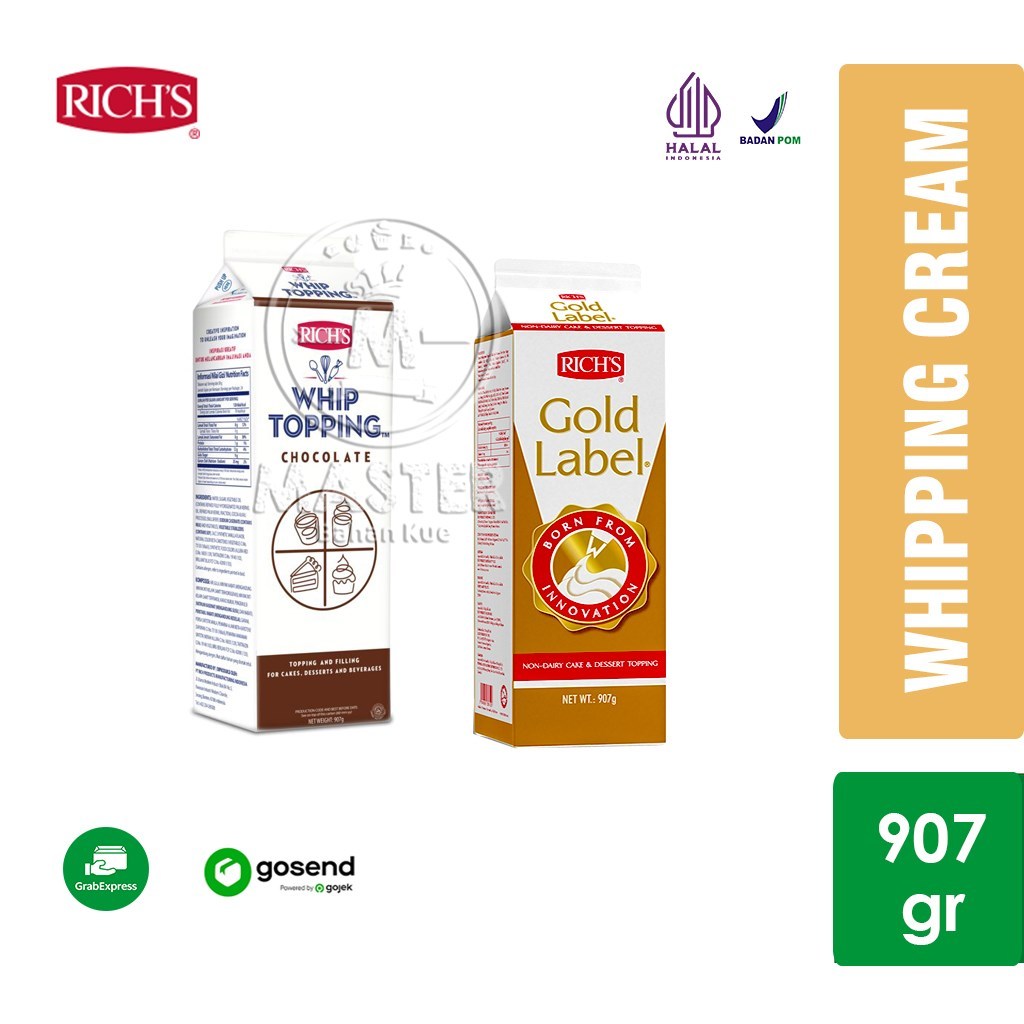 

Richs Gold Label Whipping Cream Non Dairy / Rich / Rich's [907 gr] KHUSUS GOSEND