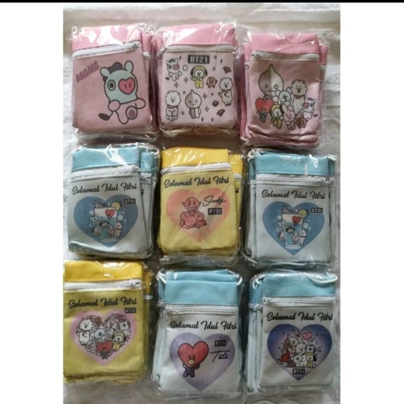 Pouch kain BT21 dompet mini untuk Anak