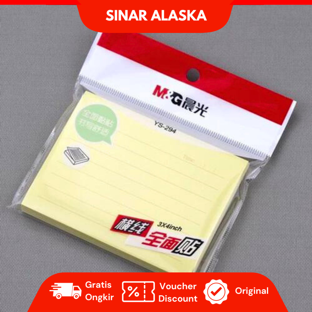 

M&G Sticky Notes Memo Tempel Bergaris 3x4 Inch Isi 88 Lembar YS-454