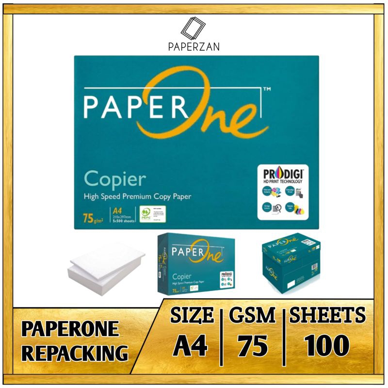 

Kertas HVS A4 75 Gram PaperOne 100 Lembar