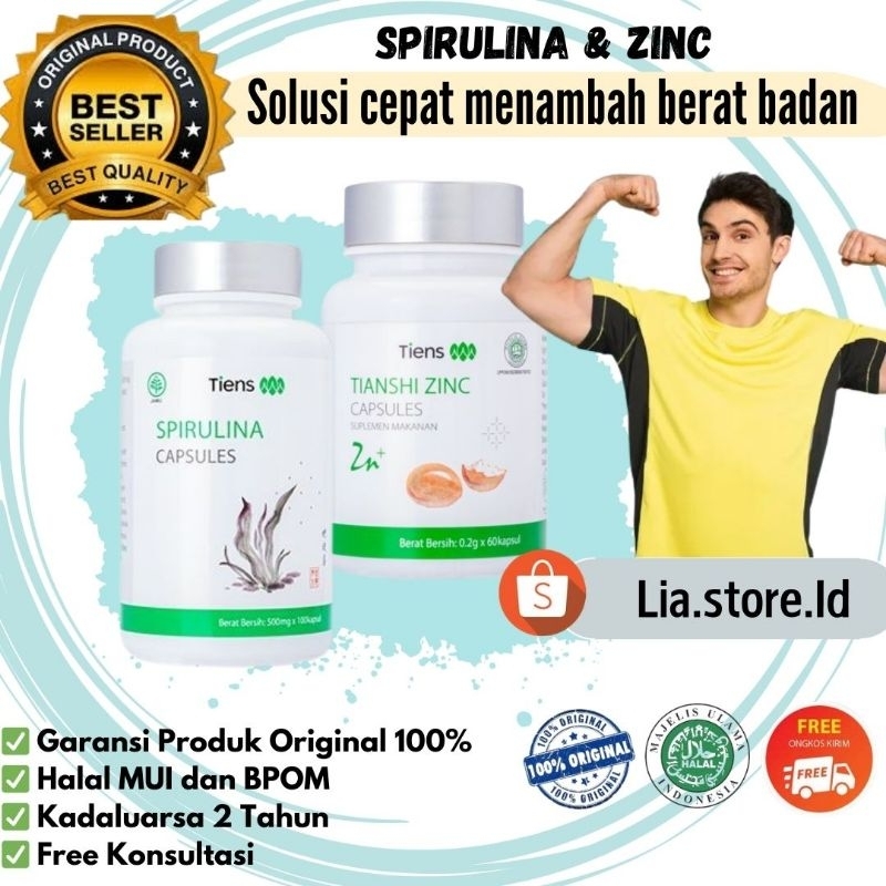 Penggemuk Badan Capsul Tiens | Tiens penggemuk badan Zinc Spirulina Suplemen  Penggemuk