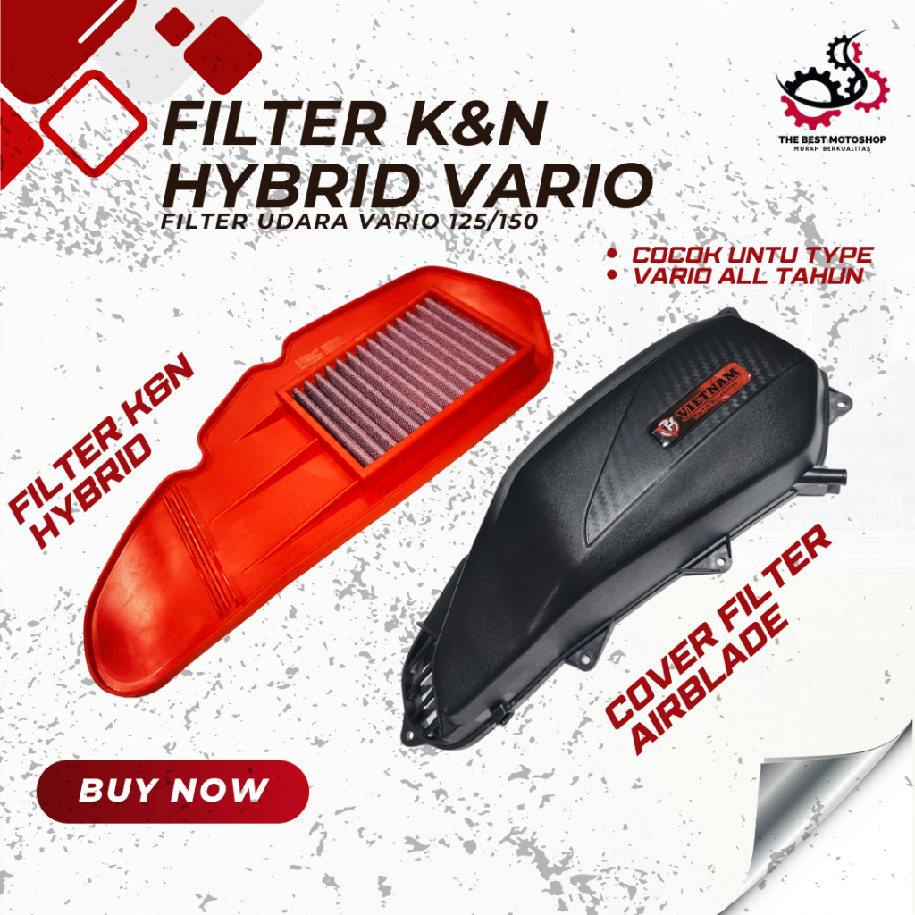PAKET FILTER K&N + BOX FILTER AIRBLADE VIETNAM PNP VARIO 125/150 FILTER UDARA VARIO COVER FILTER