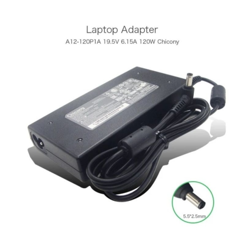 Adaptor Charger Laptop AFTERSHOCK FORGE 15X RTX 4050 RTX 4060 Model NP50DE Chicony A12-120P1A 19? 5V