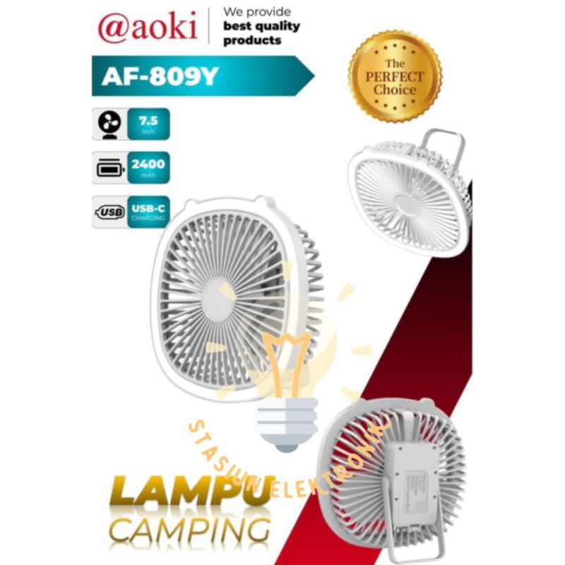 Kipas Emergency Kipas Meja + Lampu AF-809 Plus Aoki