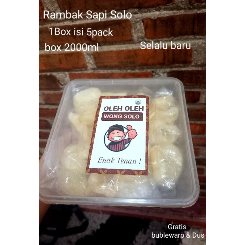 

Rambak Sapi Solo oleh oleh solo halal box 2000ml 1 box isi 5pack